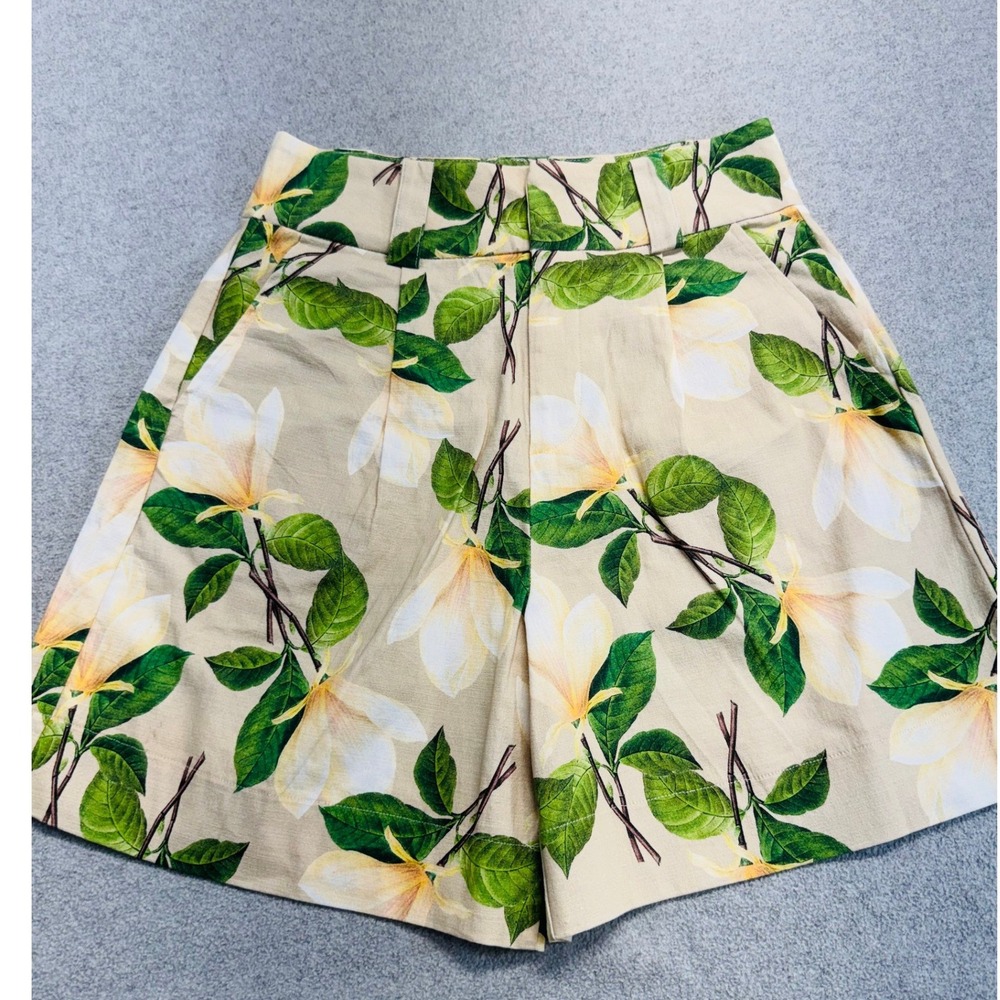 NY & Co Tropical Floral Shorts Womens XS NWT High Waist Resort Summer Vacay